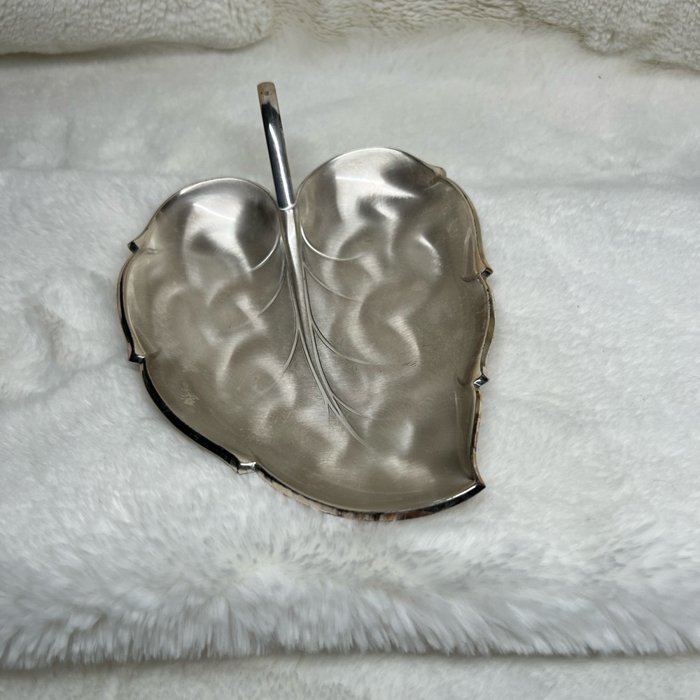 Vintage Silverplate Caravelle Leaf Shaped Candy Dish/Tray Made in Germany